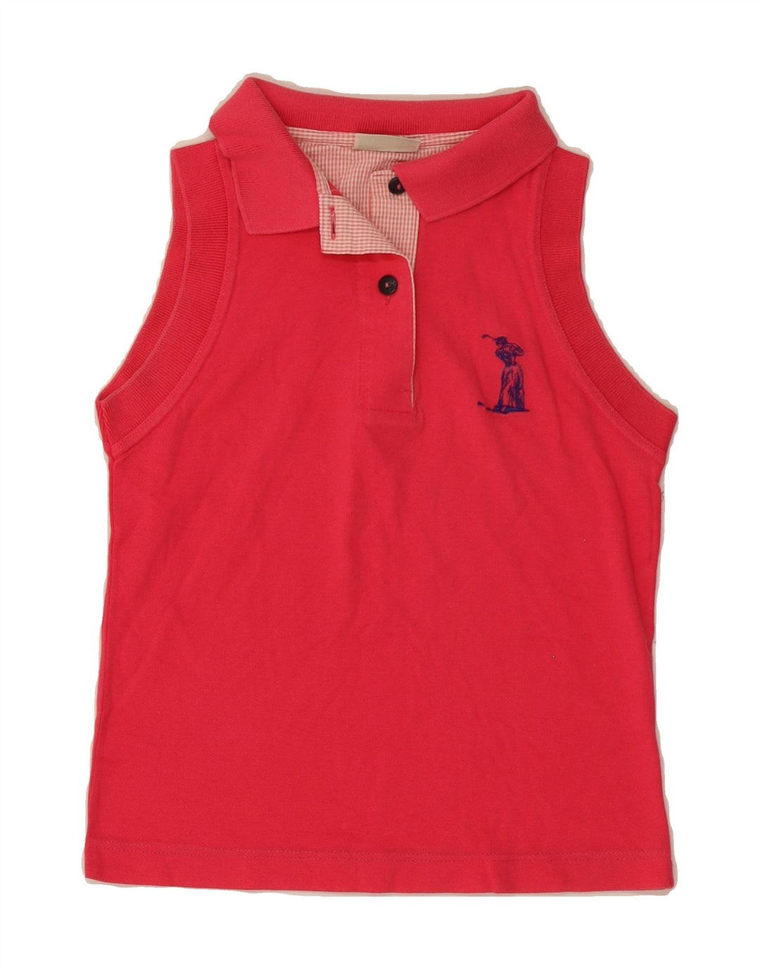 SERGIO TACCHINI Girls Sleeveless Polo Shirt 9-10 Years Pink Vintage Sergio Tacchini and Second-Hand Sergio Tacchini from Messina Hembry 