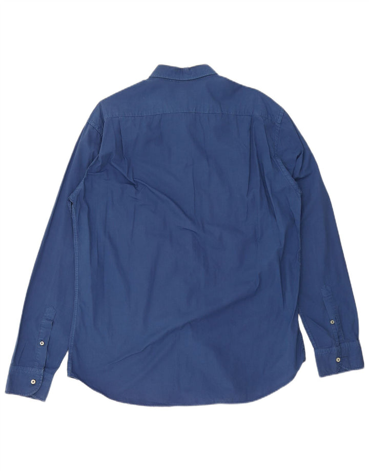 Camisa masculina Avirex Regular Fit grande algodão azul