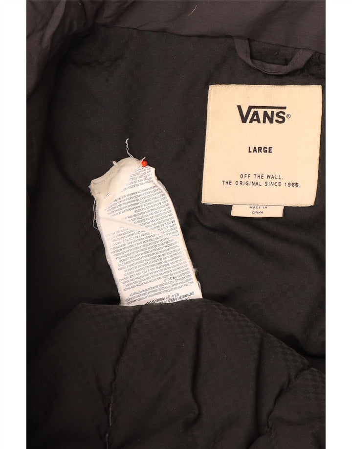 Jaqueta Vans Masculina com Capuz Acolchoado UK 40 Grande Cinza Nylon