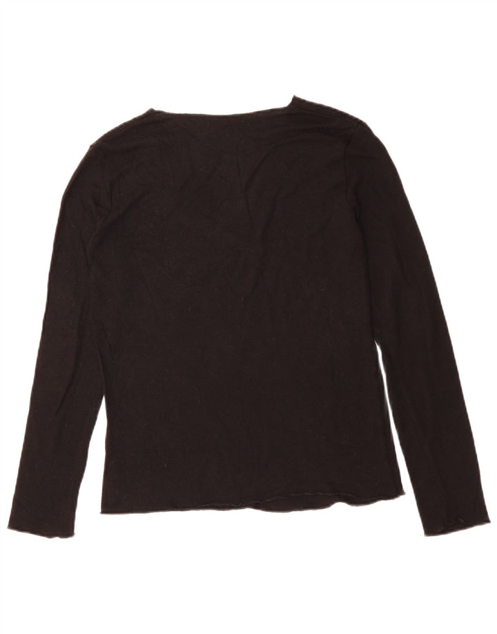 Top feminino ZARA de manga comprida UK 10 pequeno preto