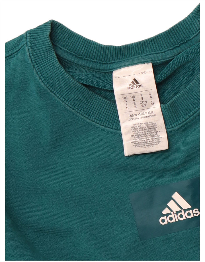 ADIDAS Mens Moletom Jumper Pequeno Algodão Verde