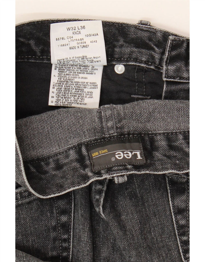 LEE Masculino Knox Distressed Straight Jeans W32 L29 Algodão Cinza