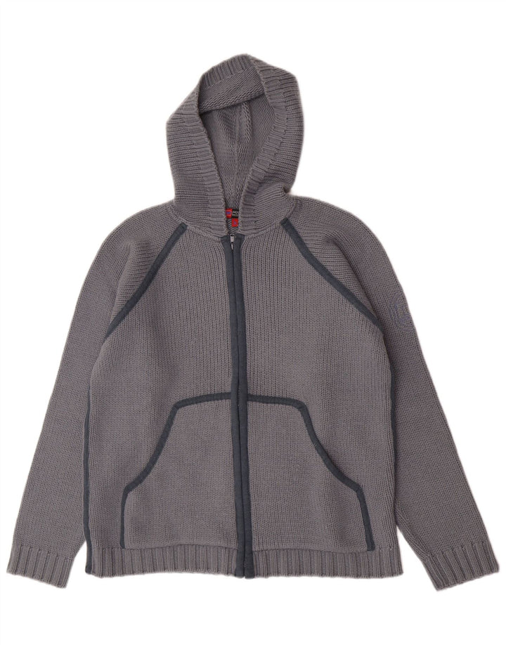 Suéter cardigã masculino com capuz Gas grande lã cinza