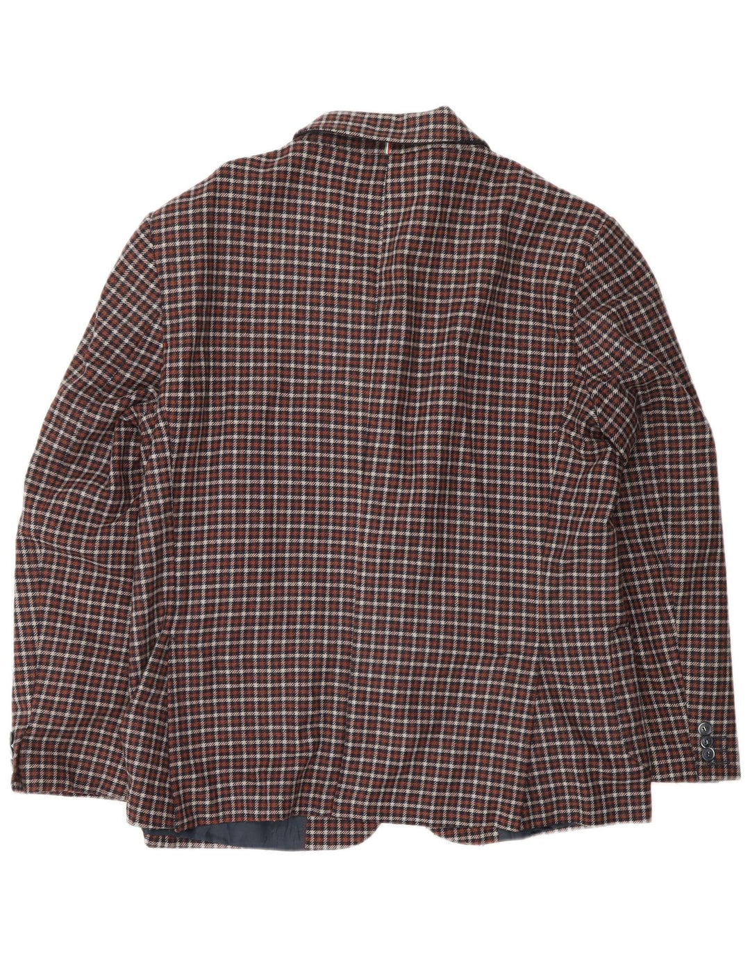 Jaqueta Blazer Exibit Masculina com 2 Botões UK 40 Grande Xadrez Marrom