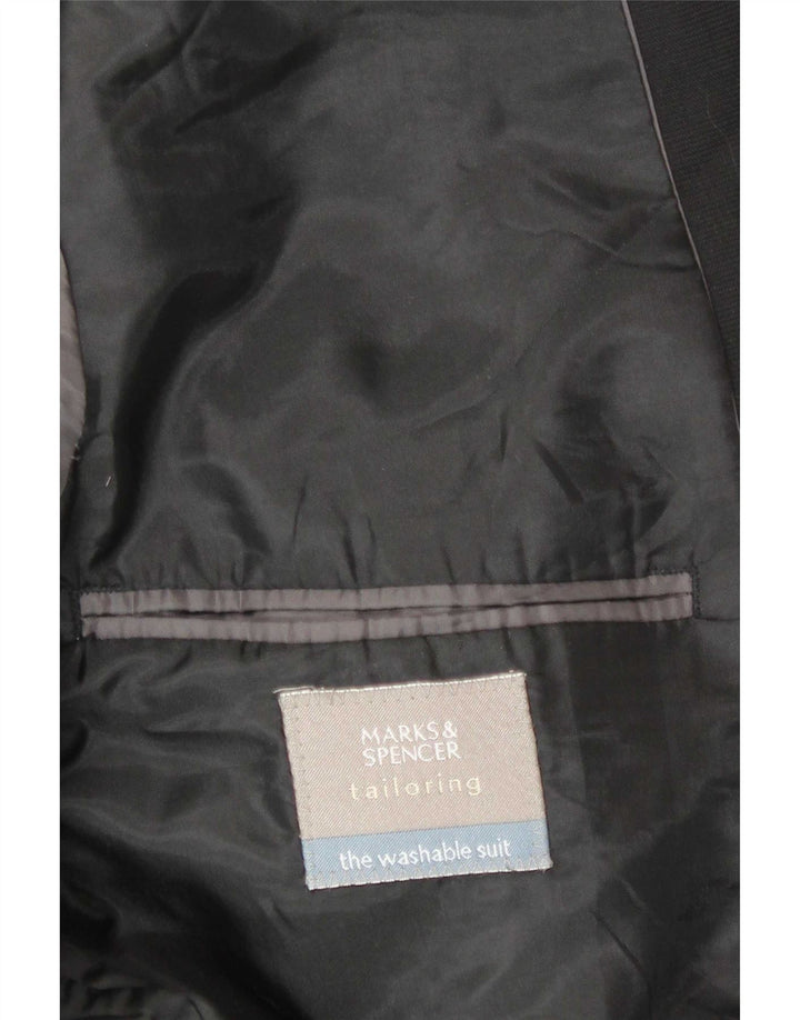 Jaqueta blazer masculina de 3 botões Marks & Spencer Reino Unido 40 grande preta