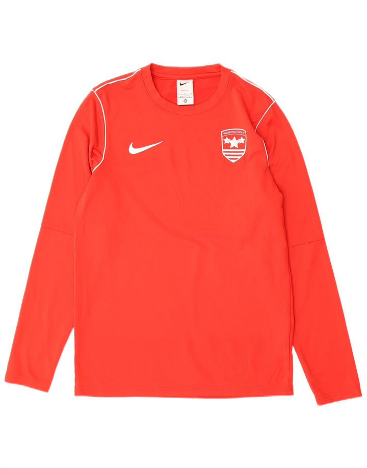 Nike Mens Dri Fit Top Manga Longa Pequeno Poliéster Vermelho