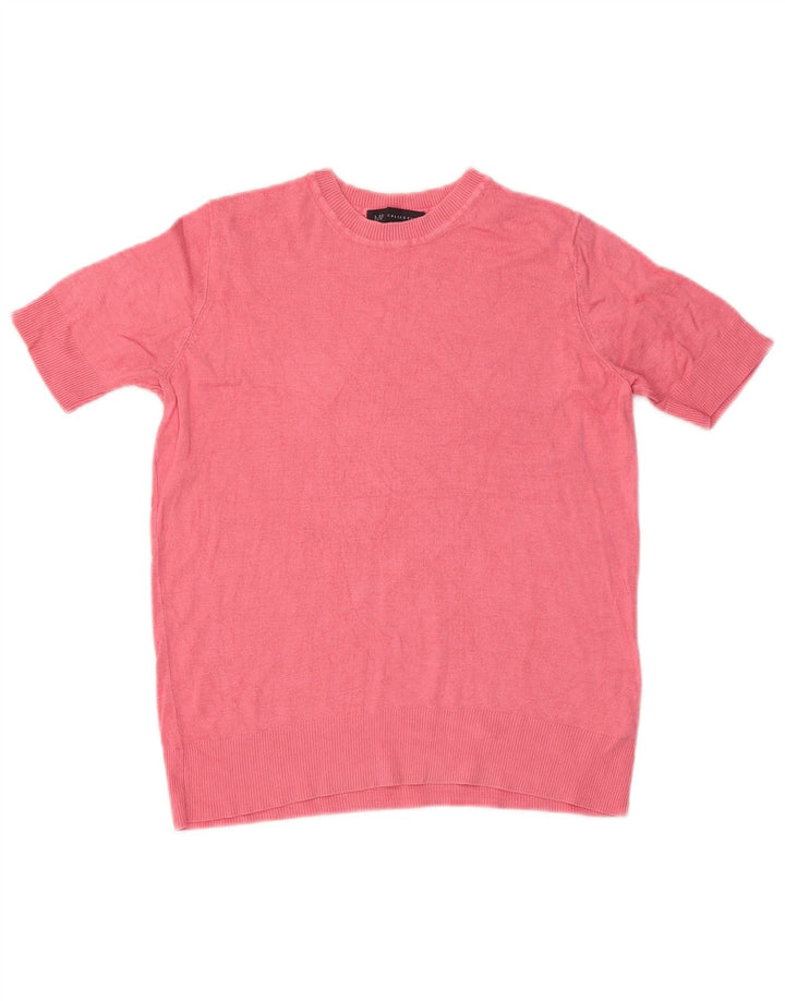 Suéter feminino Marks & Spencer com gola redonda Reino Unido 8 pequeno rosa