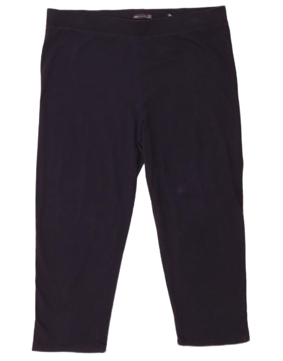 Leggings femininos Marks & Spencer UK 22 3XL algodão azul marinho
