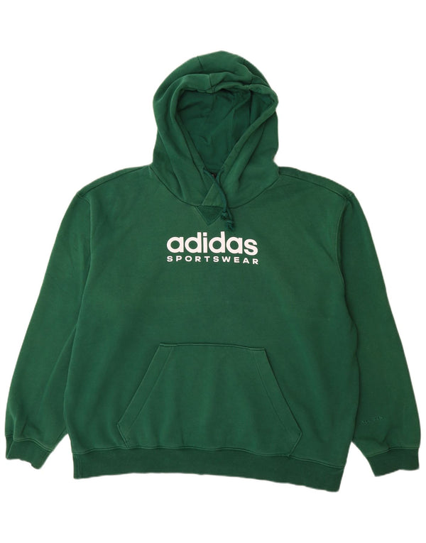 Adidas Mens Graphic Hoodie Jumper XL Verde Algodão