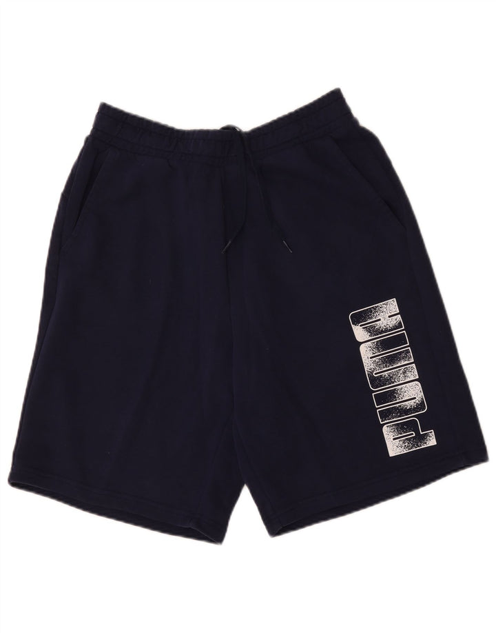 Shorts esportivos gráficos masculinos Puma grandes azul marinho
