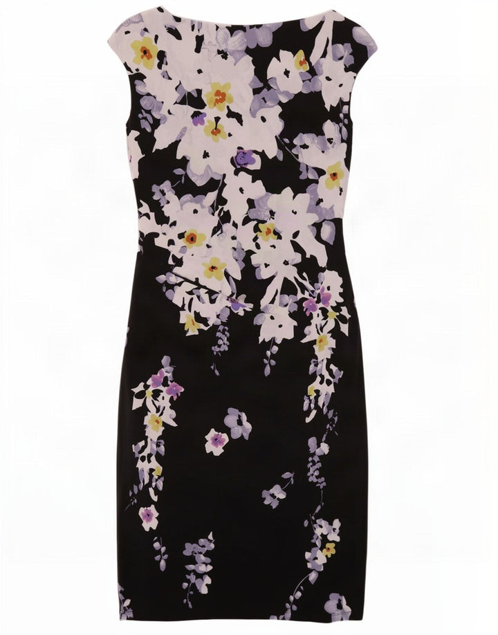 Vestido bainha feminino Ralph Lauren US 4 pequeno preto floral poliéster