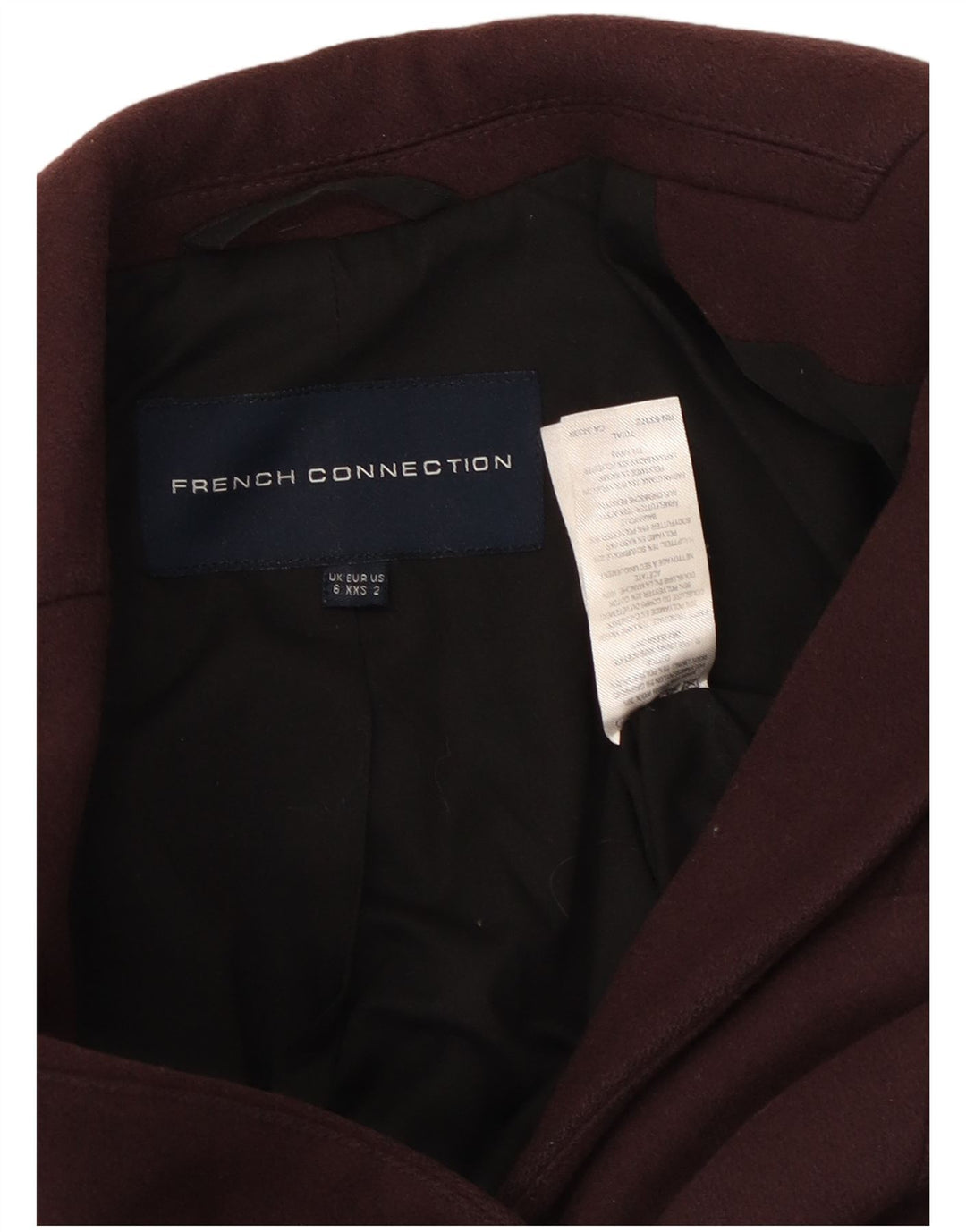 Sobretudo aberto feminino FRENCH CONNECTION UK 6 XS lã marrom