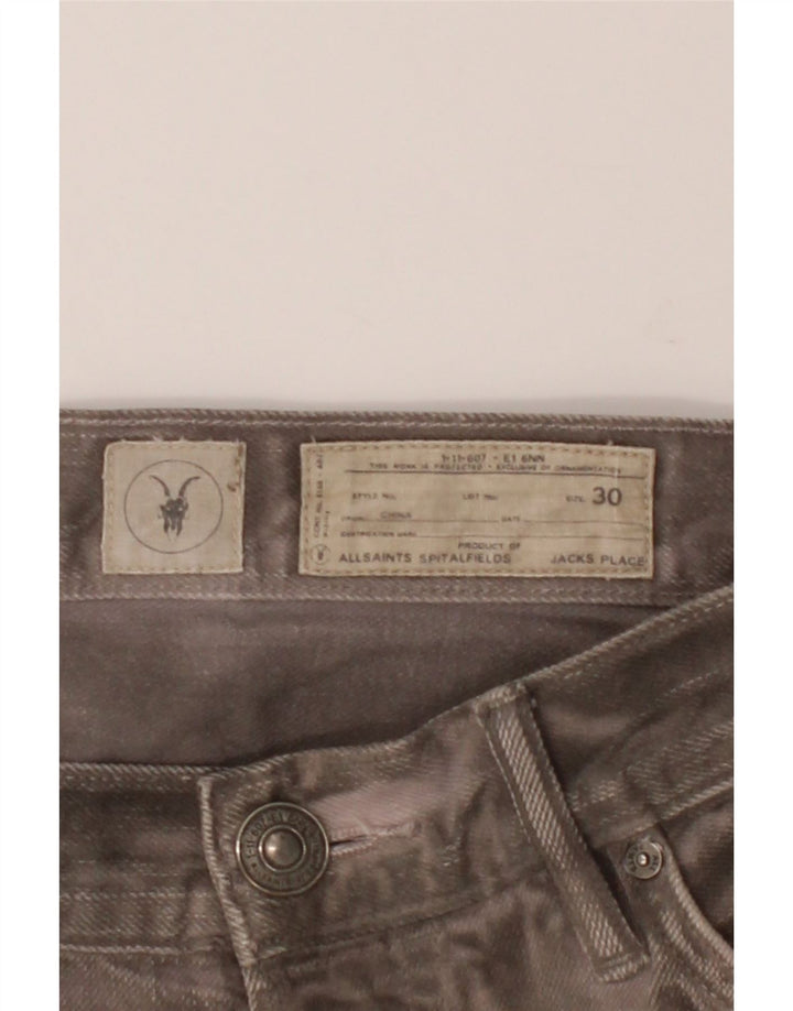 ALL SAINTS Calça jeans reta masculina W30 L32 algodão cinza
