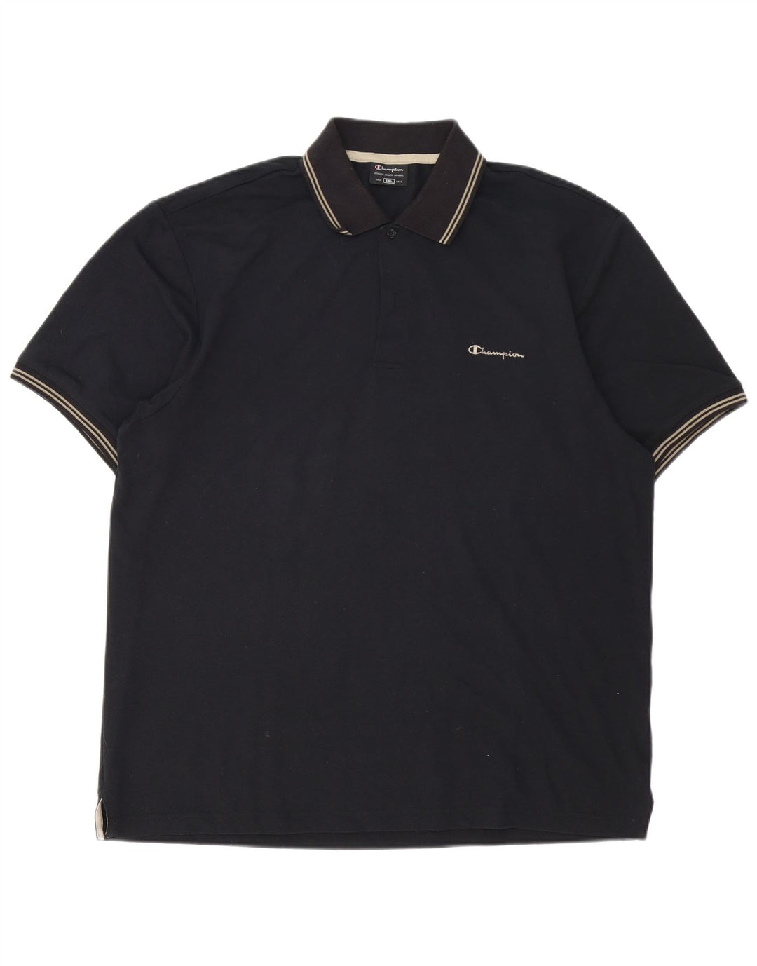 Camisa polo masculina CHAMPION 2XL algodão listrado preto
