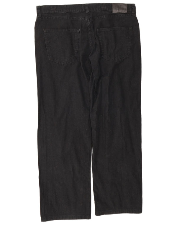 Hugo Boss Mens Texas Calças retas casuais W38 L29 risca de giz preta