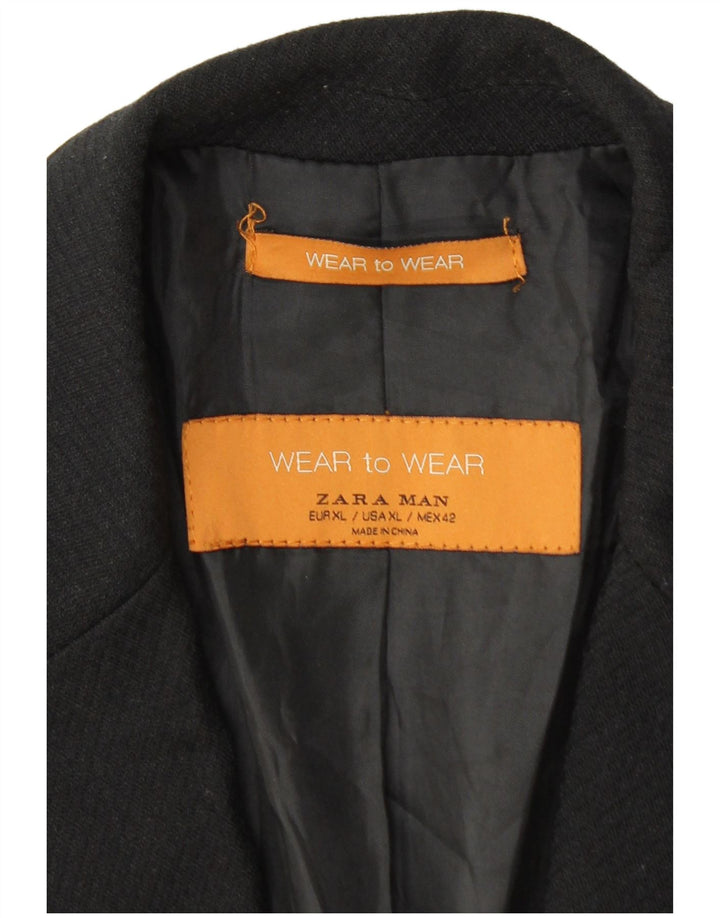 Jaqueta blazer masculina Zara com 2 botões Reino Unido 42 XL preta
