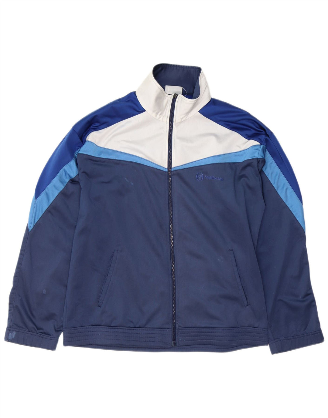 SERGIO TACCHINI Jaqueta masculina de agasalho médio azul marinho colorblock