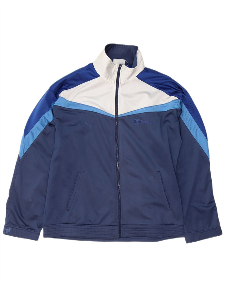 SERGIO TACCHINI Jaqueta masculina de agasalho médio azul marinho colorblock
