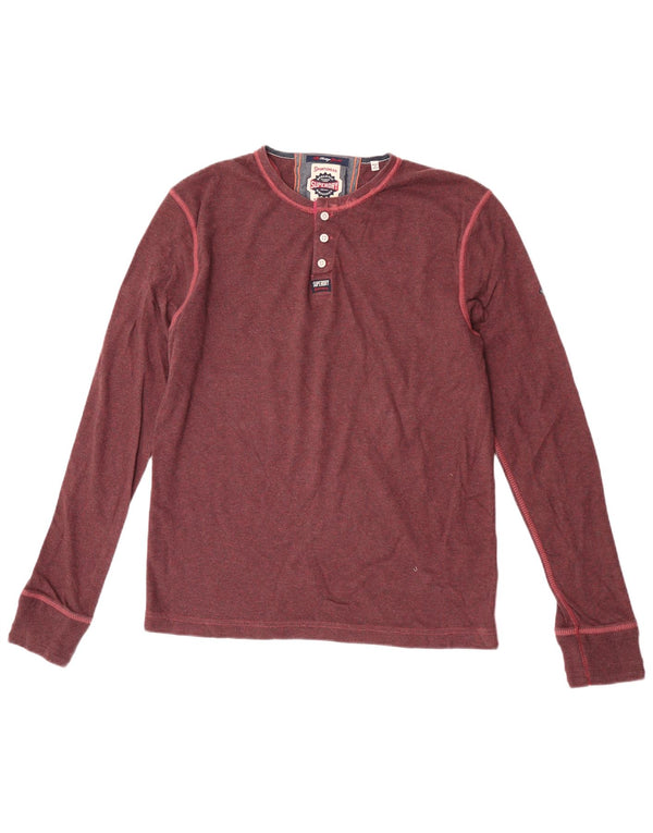 Top masculino Superdry manga comprida XL marrom algodão