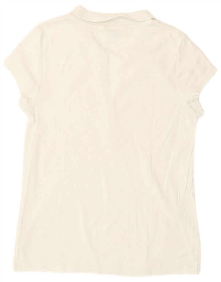 Camisa polo feminina Calvin Klein UK 14 algodão branco médio