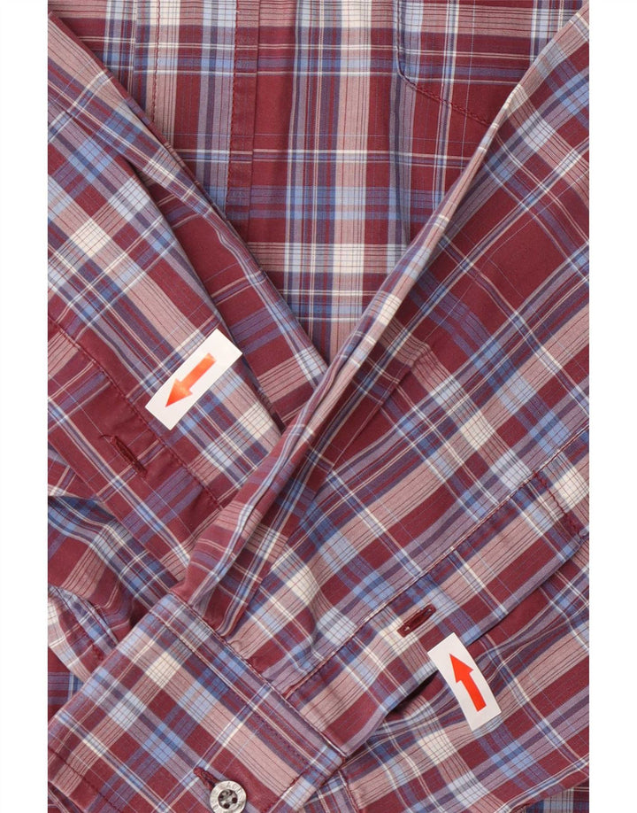 Camisa masculina Lacoste tamanho 42 xadrez grande Borgonha