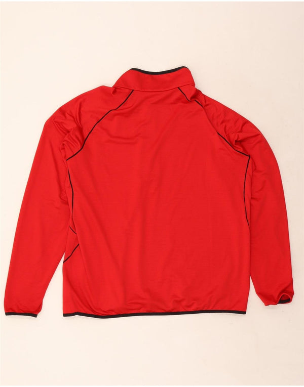 Suéter de lã masculino Columbia com zíper e gola 2XL poliéster listrado vermelho