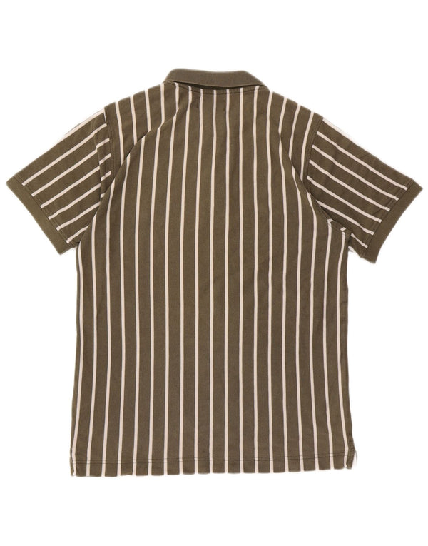 Camisa polo masculina Kappa de algodão listrado cáqui médio