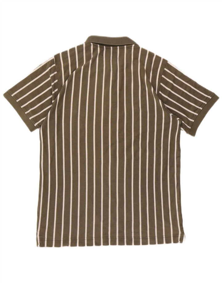 Camisa polo masculina Kappa de algodão listrado cáqui médio
