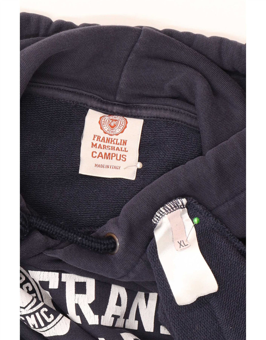 Jumper com capuz gráfico masculino Franklin Marshall XL azul marinho