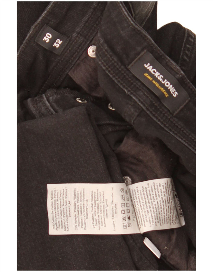 Jeans masculinos Jack & Jones Slim W30 L32 algodão preto