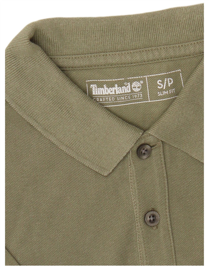Camisa polo masculina Timberland Slim Fit pequena cáqui