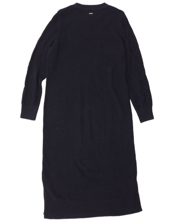 Vestido jumper feminino de manga comprida Barbour Reino Unido 12 médio azul marinho clássico