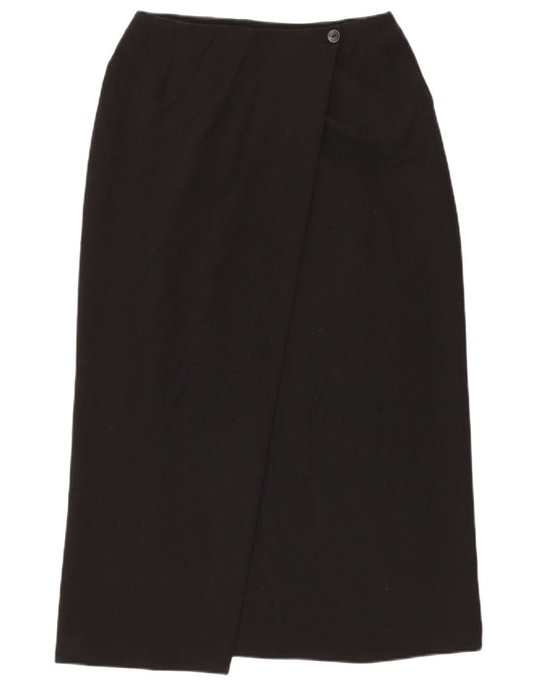 Saia envolvente feminina Marks & Spencer Reino Unido 12 médio W28 poliéster preto