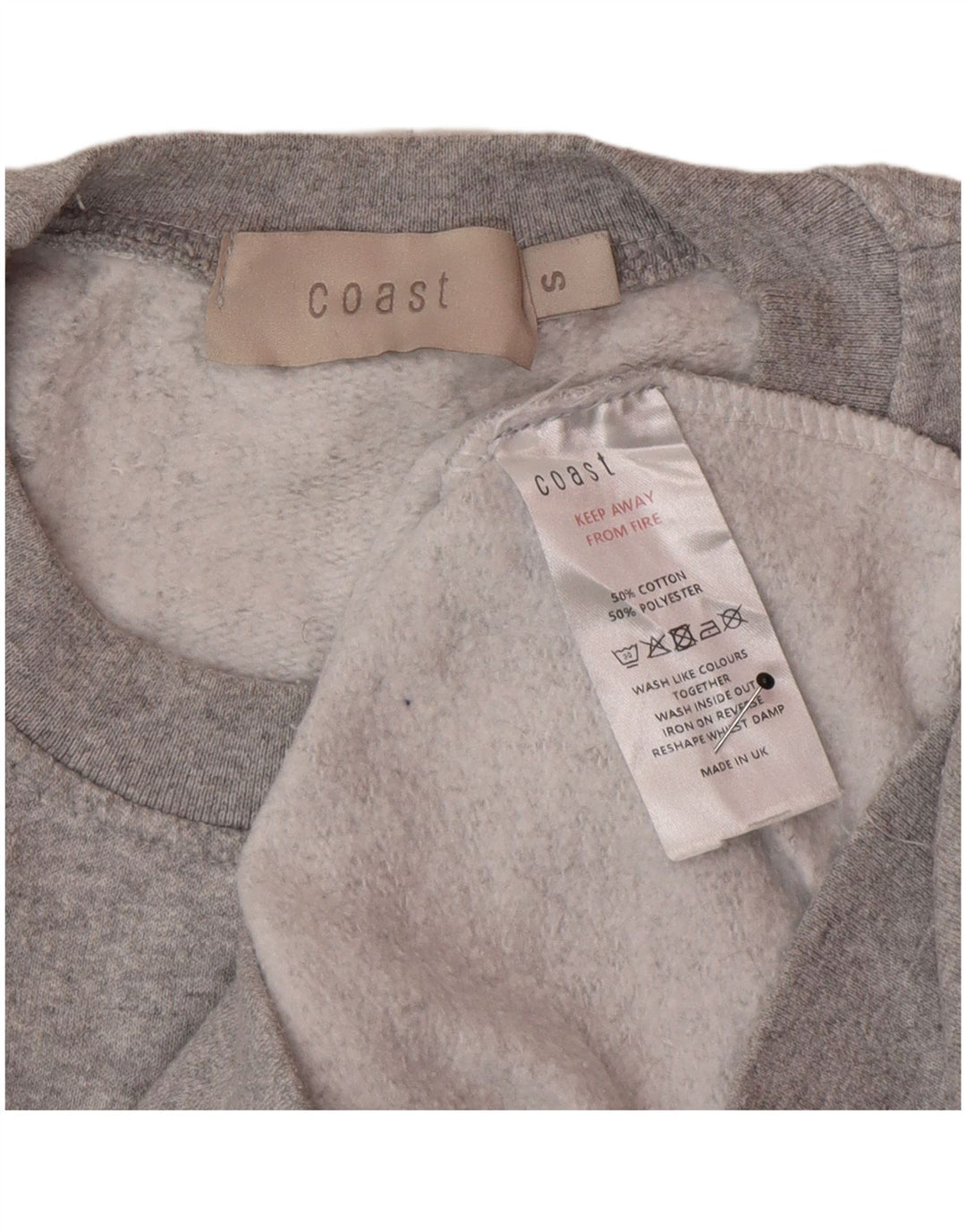 Coast Mens Tokyo Graphic Moletom Jumper Pequeno Algodão Salpicado Cinza