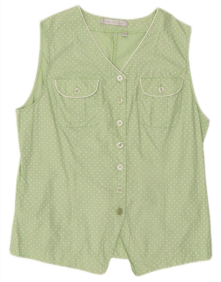 Conjunto feminino de 2 peças Mario Rosella EU 40 algodão com bolinhas verdes médias