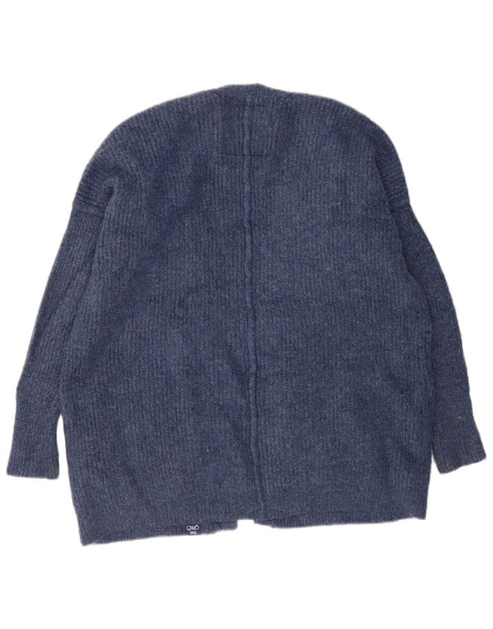 Suéter de cardigã superdimensionado feminino Superdry UK 10 pequeno azul acrílico