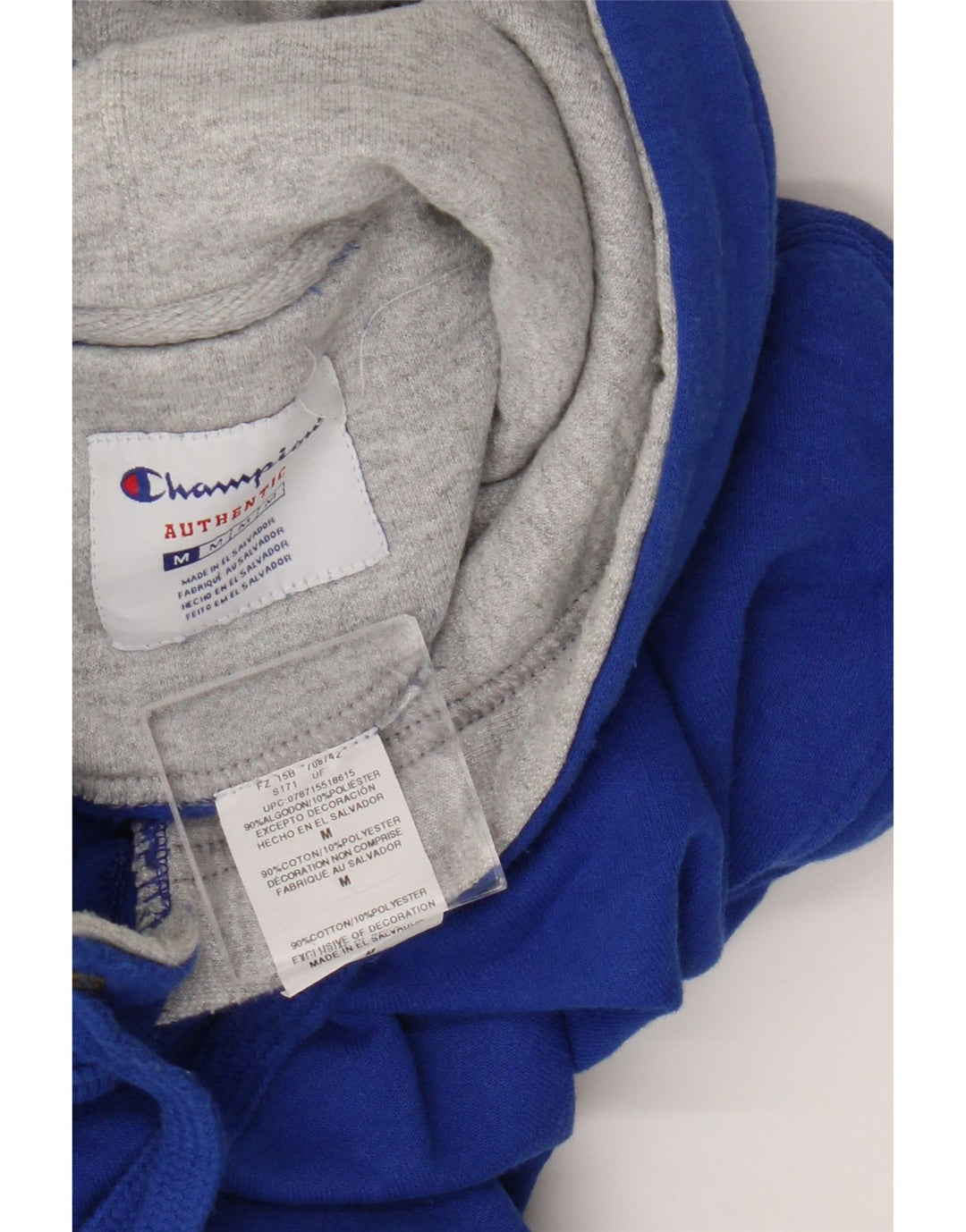 Champion moletom com capuz masculino médio algodão azul