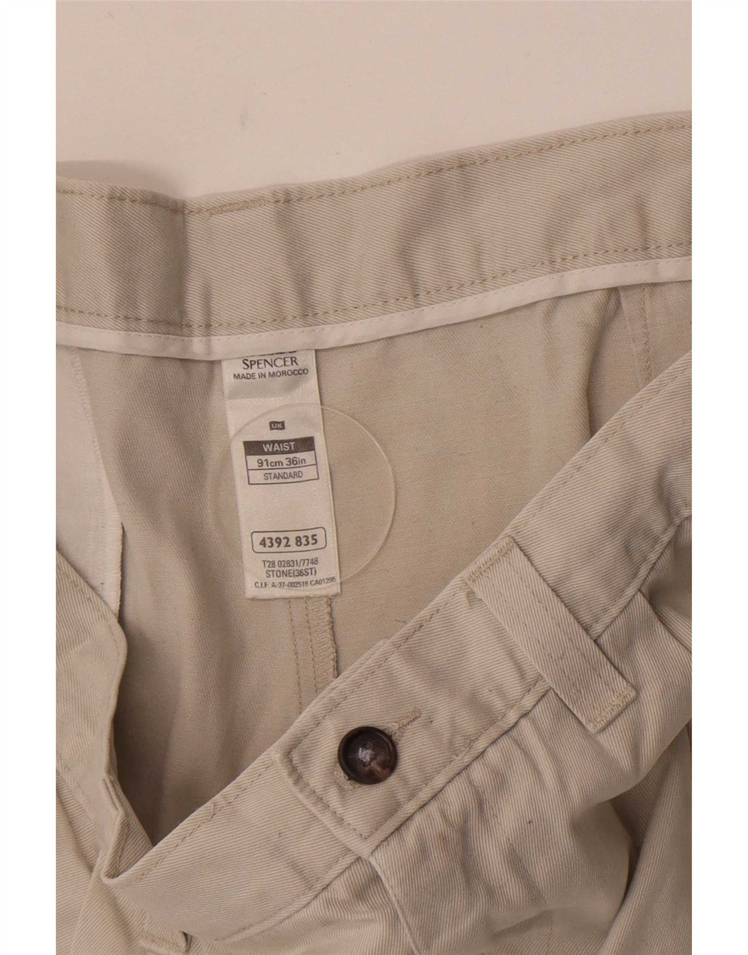 Shorts chino masculino Marks & Spencer Pegged W36 grande algodão branco