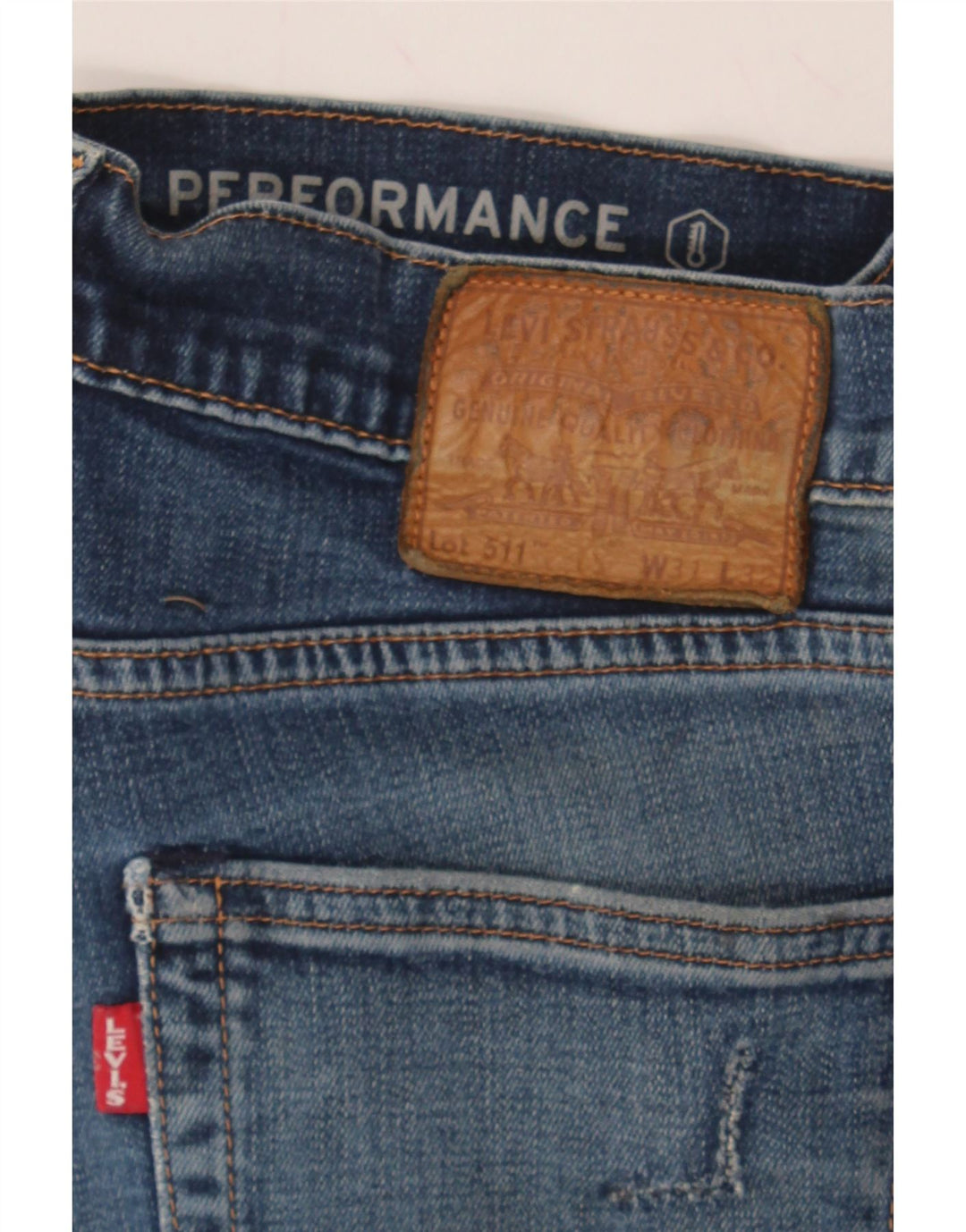 LEVI'S Mens 511 Distressed Slim Jeans W31 L32 Blue Cotton Vintage Levi's and Second-Hand Levi's from Messina Hembry 