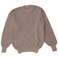 Suéter vintage masculino com gola redonda cinza médio