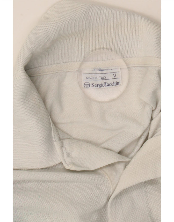 SERGIO TACCHINI Camisa polo masculina média branca tie dye algodão