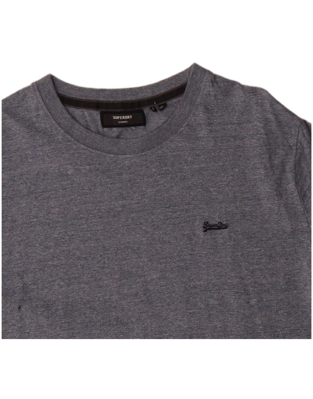 Camiseta masculina SUPERDRY Top XL algodão manchado azul