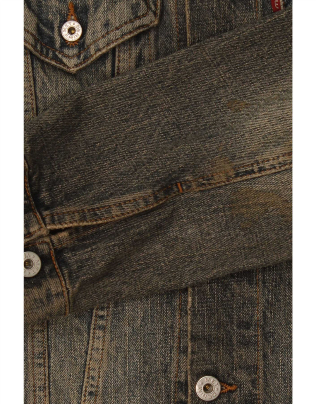 Jaqueta jeans feminina MET UK 12 algodão azul médio