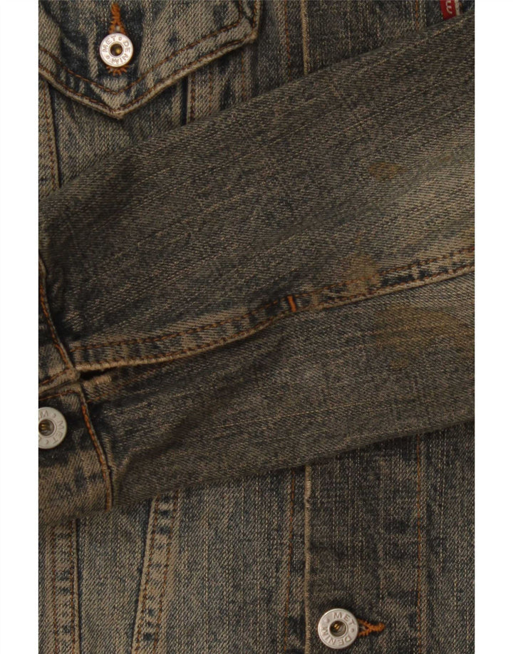 Jaqueta jeans feminina MET UK 12 algodão azul médio