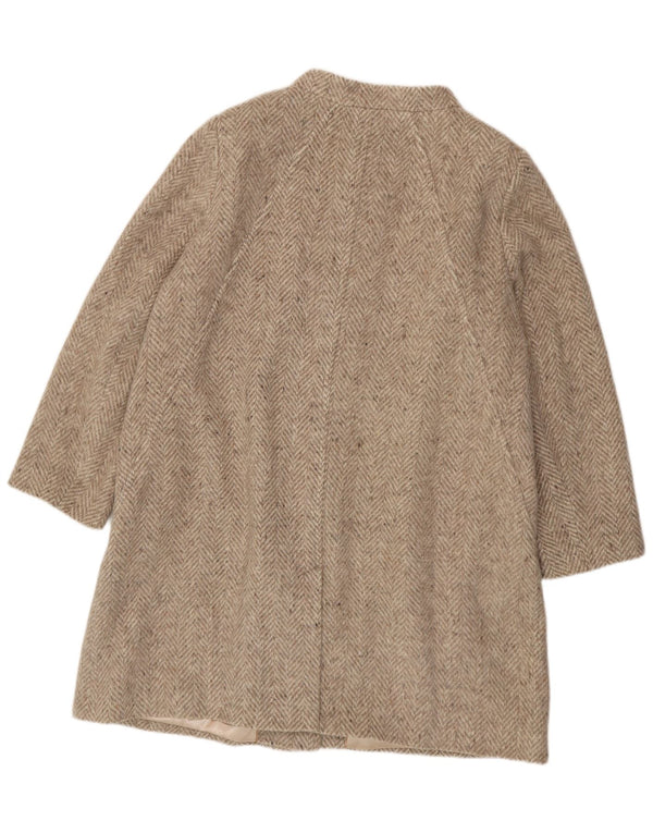 Sobretudo feminino JACQUES VERT UK 20 XL lã espinha de peixe cinza