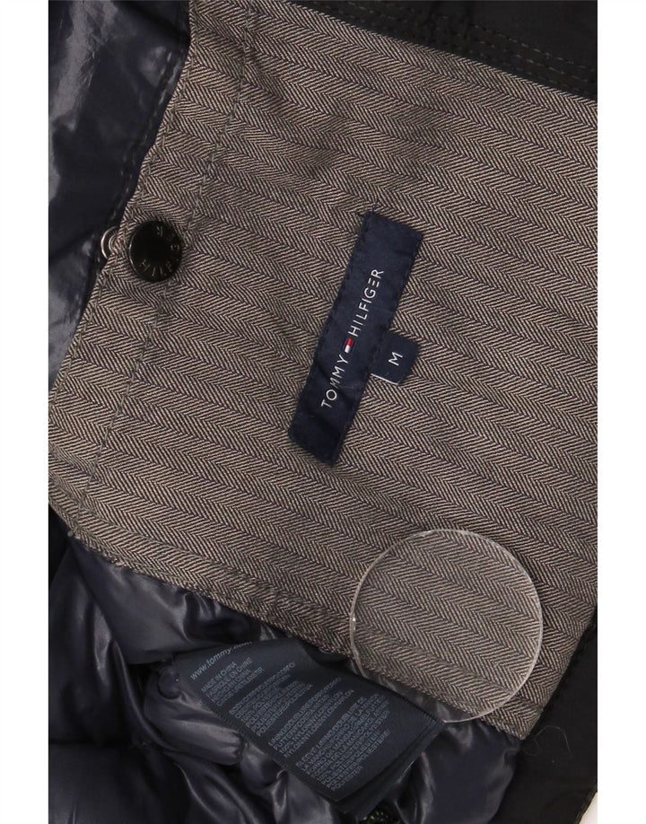 Casaco acolchoado com capuz masculino Tommy Hilfiger Reino Unido 38 poliéster preto médio