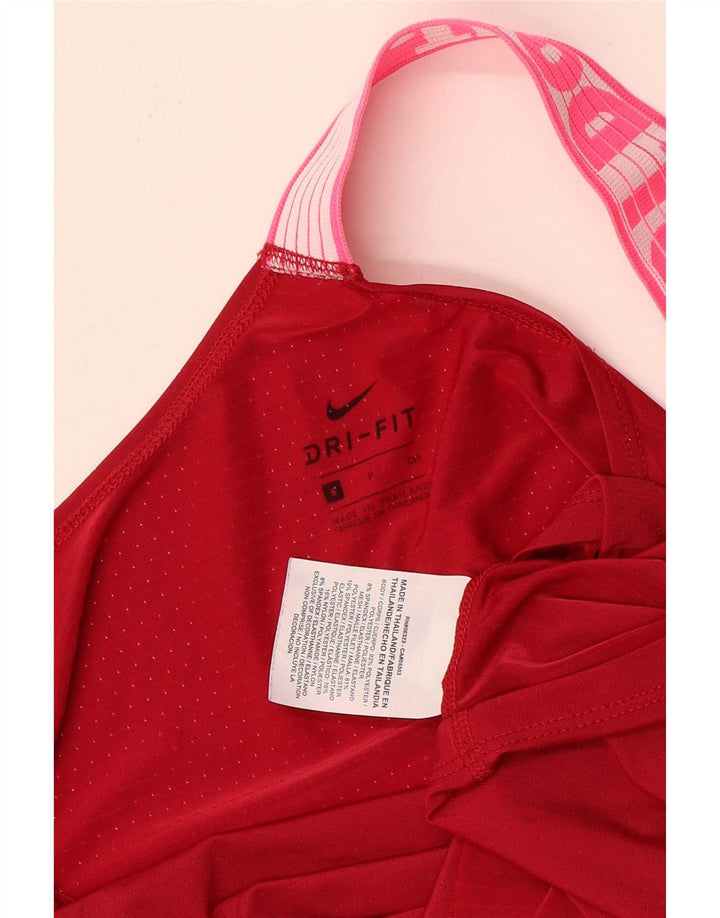 Colete gráfico feminino Nike UK 10 pequeno poliéster colorblock vermelho