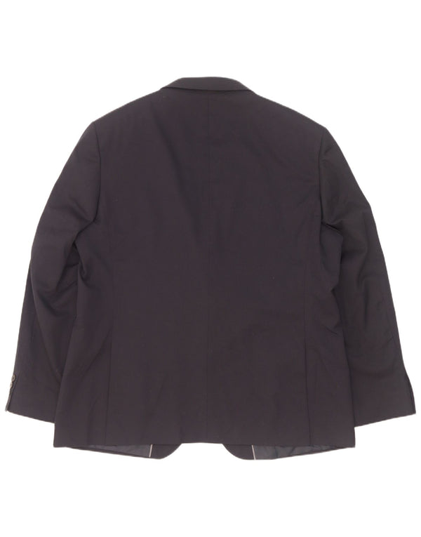 Jaqueta blazer masculina de 2 botões Marks & Spencer Reino Unido 46 3XL azul marinho poliéster