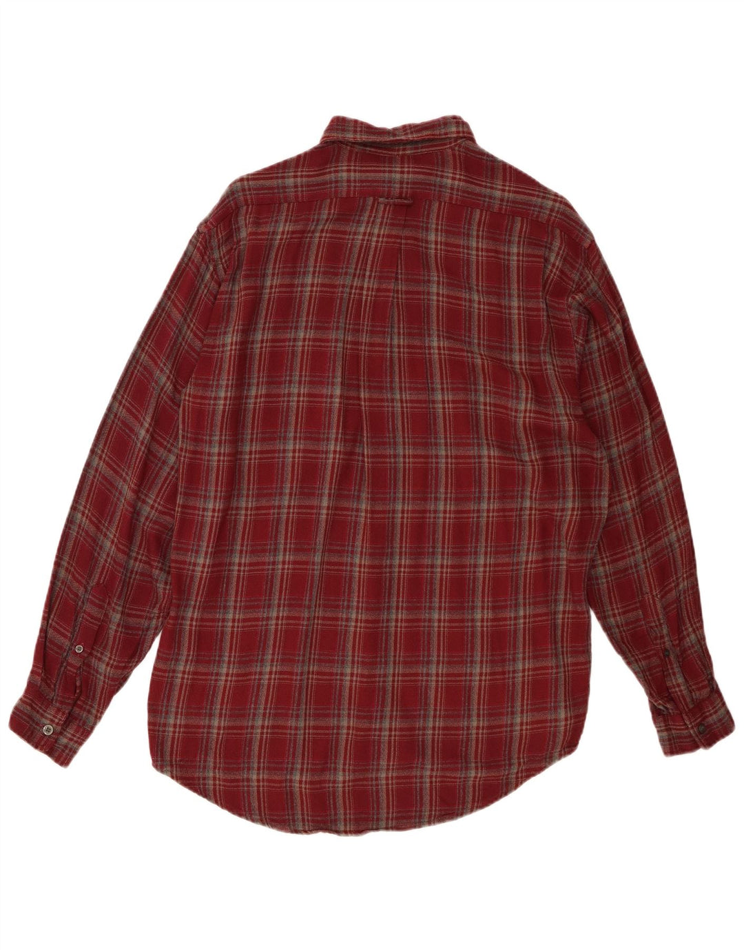 Camisa masculina de flanela Marks & Spencer pequena vermelha xadrez viscose