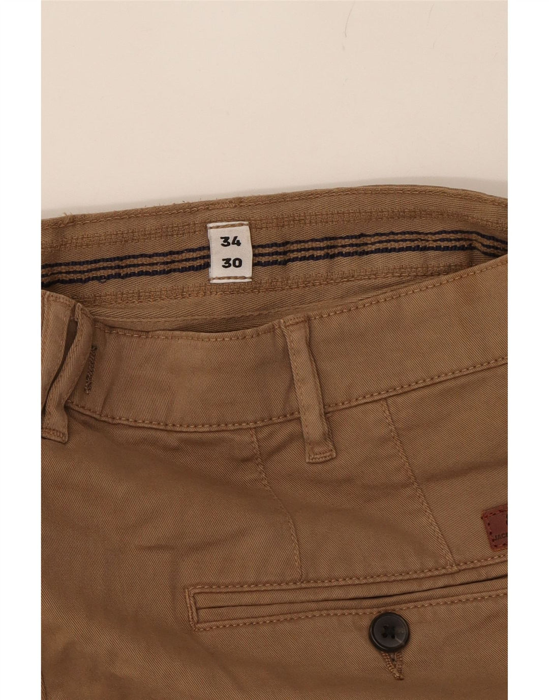 JACK & JONES Mens Straight Chino Trousers W34 L30 Brown Cotton Vintage Jack & Jones and Second-Hand Jack & Jones from Messina Hembry 